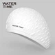 WATERTIME / Шапочка для плавания Shuichuan для женщин, силиконовая профессиональная защита ушей для длинных волос, большой обхват головы, водонепроницаемая, не сдавливающая, с воздушной подушкой, белая. - изображение 5