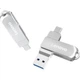 Флеш память USB Lenovo SS360 128GB USB 3.2 Gen1 + Type-C Silver - изображение 1