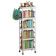 Передвижная книжная полка Anerya на колесах, простая стеллажная полка для хранения книг в спальне, 5 ярусов. - изображение 4