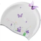 Шапочка для плавания Keep Swimming Cap, унисекс, силиконовая водонепроницаемая шапочка для плавания с принтом, высокоэластичная шапочка увеличенного размера для взрослых, 055 Butterfly Love Purple - изображение 3