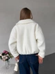 Жіноча демісезонна куртка букле Uaclothes 46 Білий (like39502-199371350) - изображение 5