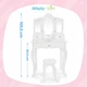 Туалетний столик Kinderplay Green Series білий матовий 105 x 60 x 38 см + Табурет у комплекті - зображення 4