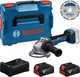 Кутова шліфувальна машина акумуляторна Bosch Professional GWS 18V-10 + 2х акумулятор 5.0 А·год + зарядний пристрій + відрізний диск 125 мм у кейсі L-BOXX (4053423901405) - зображення 2