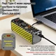 Корпус для складання Power Bank 65W на 8 акумуляторів 18650, підтримка заряджання ноутбуків, PD 3.1, USB, Type-C, DC 3.3-24V, дисплей, LED-підсвітка, жовтий - изображение 7