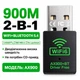 Bluetooth Wi-Fi адаптер для подключения ПК или ноутбука к Wi-Fi 2.4/5 ГГц и BT 5.4, 900 Mbps, USB 2.0, Windows - изображение 1