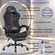 Геймерское кресло DEXON EVI RD-6072 с подставкой для ног, из экокожи, металлическая крестовина, Черный - изображение 7