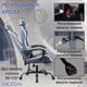 Геймерское кресло DEXON AURA RD-6072 с подставкой для ног, из велюра, металлическая крестовина, Синий - изображение 4