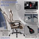Геймерское кресло DEXON AURA RD-6072 с подставкой для ног, из велюра, металлическая крестовина, Тауп - изображение 4