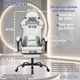 Геймерское кресло DEXON EVI RD-6072 с подставкой для ног, из экокожи, металлическая крестовина, Белый - изображение 10