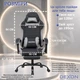 Геймерское кресло DEXON EVI RD-6072 с подставкой для ног, из экокожи, металлическая крестовина, Черно-серый - изображение 6