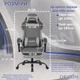 Геймерское кресло DEXON AURA RD-6072 с подставкой для ног, из велюра, металлическая крестовина, Тёмно-серый - изображение 10