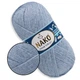 Nako Mohair Delicate, Сіро-блакитний №6122 - пряжа Мохер Делікат 100 г / 500 м, 85% акрил, 10% вовна, 5% мохер, тонка, для шалей, светрів - зображення 1