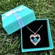Ожерелье женское с голубым циркониевым камнем Heart Love золотое - изображение 1