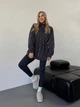 Худи женское удлинённое из трёхнитки на флисе с капюшоном, молнией и регулируемой талией G&M k-132782 48-52 Размер цвет Графит - изображение 3
