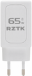 Сетевое зарядное устройство RZTK Block PD 65W USB-A + USB-C White - изображение 1