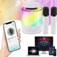 Портативная колонка K19 Bluetooth с LED-подсветкой и 2 микрофонами, караоке - изображение 6
