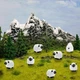 Овечки пластикові мініатюрні 15x15x25mm, комплект 10шт, Black-White - зображення 7