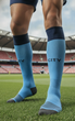Гетри дитячі з символікою футбольного клубу MANCHESTER CITY HOME 2026, 27-35, блакитно-чорні - зображення 1