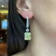 Сережки з жовтим синтетичним топазом - зображення 2