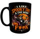 Кружка (чашка) с принтом I LIKE SPOOKY SHIT | юмористическая | Хэллоуин | керамическая 330 мл | чёрная - изображение 1