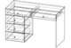 Стіл письмовий 5ш VISENT Мішель 1200х550х780 білий/білий+рожевий супермат - зображення 2