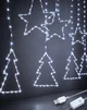 Гирлянда Штора-роса «Ёлочка и звёздочка» 3 м × 1 м, 10 фигур, 200 LED, 8 режимов + USB, холодный белый, 1948-03 - изображение 1
