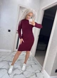 Женское платье вязаное бордовое 42-50 с1524.5016.1 - изображение 3