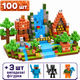 Магнітний конструктор Minecraft 100 шт + ПОДАРУНОК 3 фігурки по грі Майнкрафт ліс та водоспад Mk001006 - зображення 1