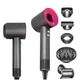 Профессиональный фен стайлер для волос Super Hair Dryer 1600 Вт + 5в1 насадок, серый/фуксия - изображение 2