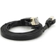 Патч-корд 1м UTP cat.7, CU, RJ45, плоский, black Weepda (PCMF-CU7/1.0Bk) - изображение 1