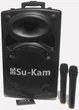 Портативна акустична колонка Su-Kam BT150A Bluetooth, акумулятор 7500 мА·год, USB, SD, FM-радіо, REC, 2 мікрофони, пульт ДК, телескопічна ручка - изображение 3