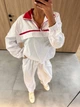 Женский спортивный костюм из плащевки (худи + штаны) / Белый 42-44 / BASED 0145710 - изображение 9