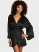 Халат Victoria's Secret Satin Short Robe Black XS/S Чорний (27178924D) - зображення 1