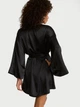 Халат Victoria's Secret Satin Short Robe Black XS/S Чорний (27178924D) - зображення 2