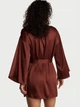 Халат Victoria's Secret Satin Short Robe Dark Chili M/L Бордовий (27178932D) - зображення 2