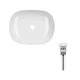 Комплект Qtap Aquarius: раковина накладная прямоугольная 465x375x115 мм White + донный клапан PU02 QTAP QT21112185WN47295 - изображение 1