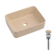 Раковина накладная Qtap Tern 480x370x135 мм, Beige, прямоугольная, с донным клапаном QT17116069SB QTAP QT17116069SB - изображение 1
