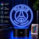 Светильник ночник «Логотип футбольного клуба PSG» лампа с пультом, подарок для настоящих болельщиков Пари Сен-Жермен (7 цветов 4 режима) (3DP187) - изображение 1