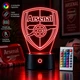 Светильник ночник «Логотип футбольного клуба Arsenal Арсенал» лампа с пультом, подарок фанату футбола болельщику (7 цветов 4 режима) (3DP197) - изображение 1