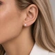 Серебряные серьги DIVA пусеты с жемчугом Маргарита - изображение 3
