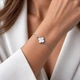 Серебряный браслет DIVA Четырехлистник с перламутром 18 - изображение 4