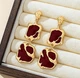 Сережки жіночі подовжені підвіски jewelry Бордові - зображення 4