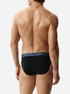 Набор трусов слипов мужских хлопковых Atlantic 3MP-0944 M 3 шт Черный/Деним (5907086030264) - изображение 3