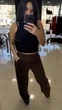 Брюки теплі жіночі трикотажні 1375/4 48 (XL) розмір коричневий колір - изображение 3