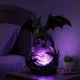 Настольный LED ночник Дом Дракона, готический светильник с черным драконом и фиолетовым шаром, питание от USB Led_Drag - изображение 5