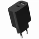 Мережевий ЗП, 1xUSB-A+1xUSB-C 5V/2.4A (12W), чорний (TA-UC-2AC12-01-BK) - изображение 2