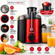Соковыжималка Royalty Line RL-PJ19001 Red, объём 1,5 л, корпус из нержавеющей стали Электрическая соковыжималка для фруктов и овощей красного цвета - изображение 2