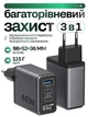 Мережевий зарядний пристрій GaN 65W PD QC4.0 швидка зарядка з цифровим дисплеєм для Apple iPhone iPad MacBook Samsung Xiaomi юсб блок адаптер живлення для айфона самсунга ноутбука телефона планшета з кабелем 2 Type C + USB Темно-сірий - зображення 4