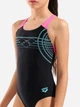 Дитячий суцільний купальник для басейну для дівчинки Arena Sunrise Swimsuit Swim Pro Back 010762-590 116 см Чорний/Бірюзовий/Рожевий (3468337848677) - зображення 3