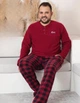Мужская теплая пижама из флиса полар Big Size бордо 3XL - изображение 1